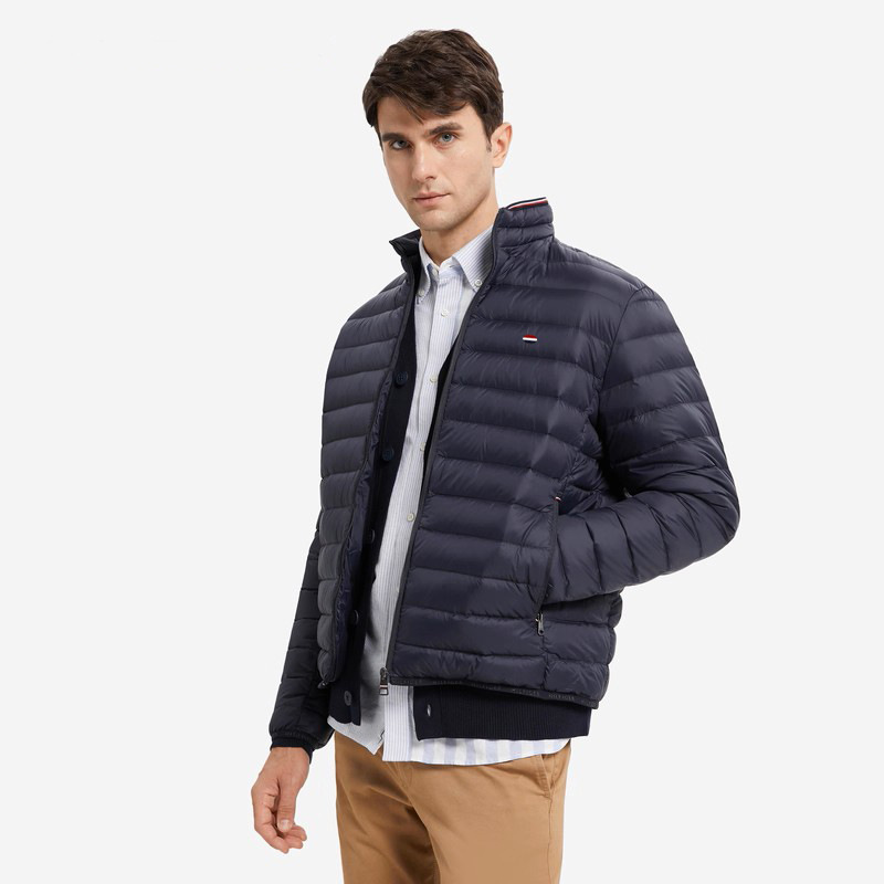 Autumn Winter Men's Clothing Light down Jacket Men's Business Casual Stand Collar Top Warm Slim Fit Short Male Coat