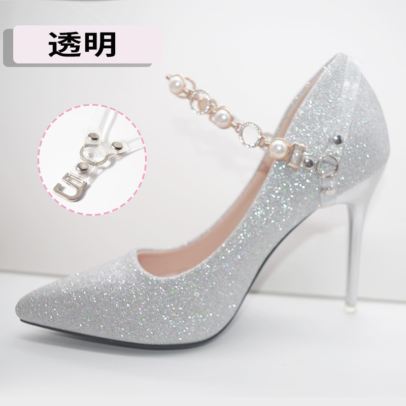 Installation-free high heel shoes non-heel heel anti-fall heel artifact shoelace 2023 New Pearl Diamond-embedded fixed strap strap Installation-free high heel shoes non-heel heel anti-fall heel artifact shoelace 2023 New Pearl Diamond-embedded fixed strap strap