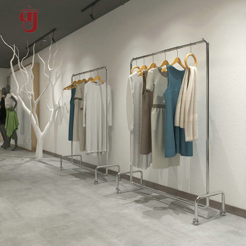 Iron stand for wholesale clothing store, display rack, stainless steel, movable, women's clothing store hanger, dragon gate rack, coat rack
