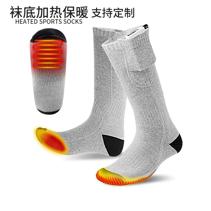 Amazon Cross-Border Heating Socks Manufacturer Warm Heating Socks for Men and Women Foot Warmers Rechargeable Socks Winter Long Socks