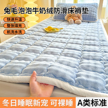A類泡泡兔毛絨單床墊家用卧室加厚牛奶絨學生宿舍專用床褥三件套