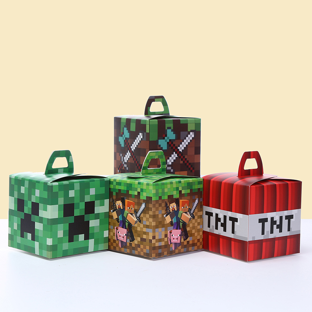 卡通游戏印花手提蛋糕纸盒创意印花礼品袋立体包装盒批发