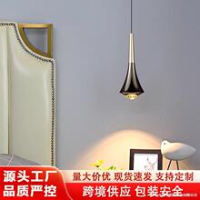 玄关灯触摸卧卧室主创意背景高级背景墙入户感奢床头轻吊线吊灯升