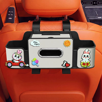 box, Car tissue box/set - kissme-4-in-1-seat-storage-box-4th-generation-white