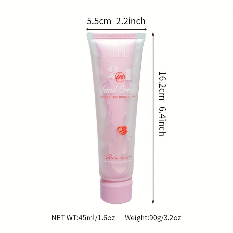 USHAS Comercio exterior europeo y americano Cross-border Rose Crema de manos de doble tubo Hidratante Hidratante Hidratante Hidratante, Anti-seco y agrietado Hidratante HA204