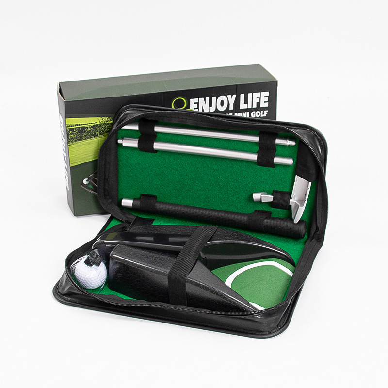 Source manufacturer golf putting practice device aluminum alloy three-section putter combination ball returner putter set gift box