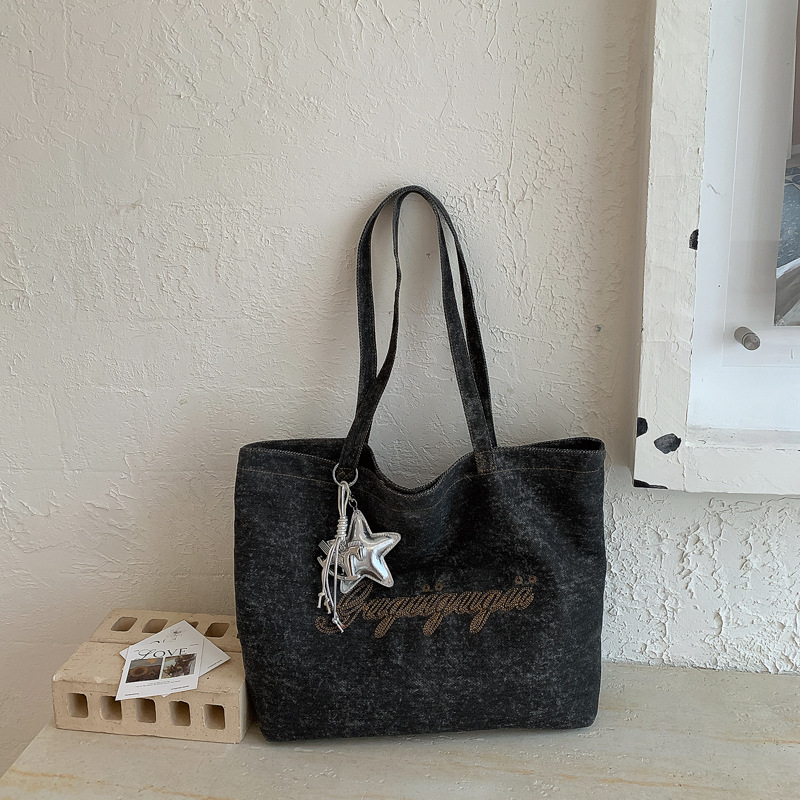 Bolsas de jeans de gran capacidad para mujeres 2026 verano nuevo estilo coreano bolsas de compras de moda viaje ocio bolsas de hombro