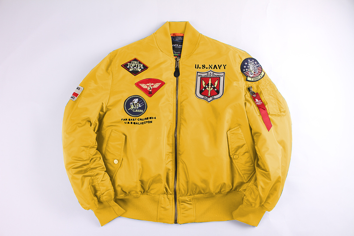 Chaqueta de piloto americano vintage de invierno hombres y mujeres de la Fuerza Aérea pareja abrigo insignia marca de moda MA1 Chaqueta de algodón acolchado