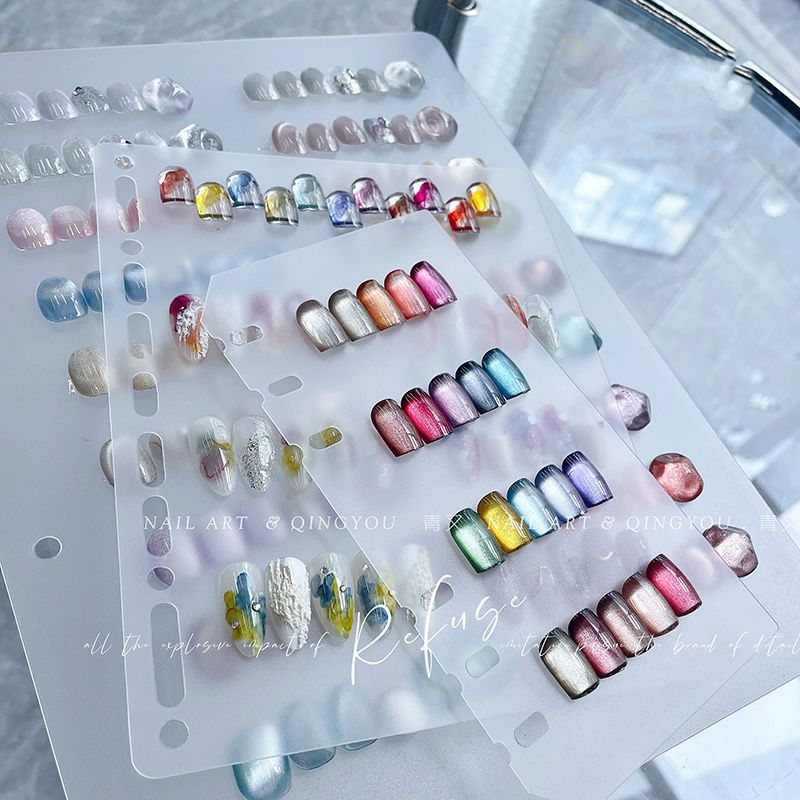 Tablero de Arte de uñas libro de almacenamiento transparente esmerilado tienda pantalla multifuncional acrílico de hojas sueltas tablero portátil desgaste de uñas