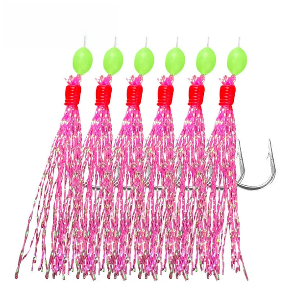Fishing gear color silk string hook Luya fishing color silk string hook hanging 1 string 6 bait color silk hook