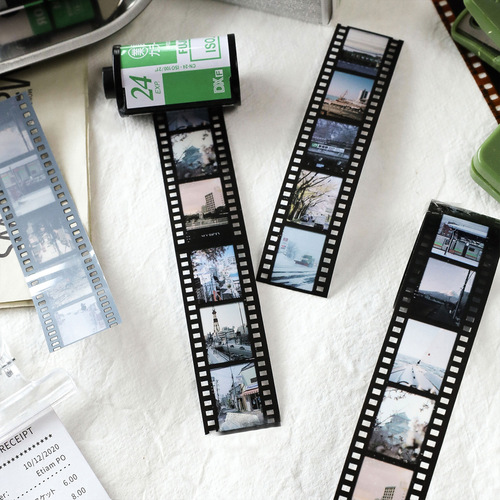 Momo PET White Ink Tape Literary Film Series Retro Literary DIY Handbook Decorative Material Recycling Sticker