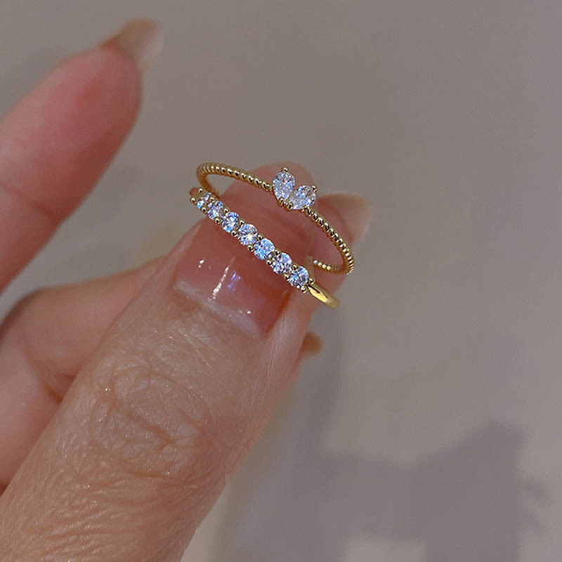 Cute fresh copper sophisticated brand ring with stone with zircon