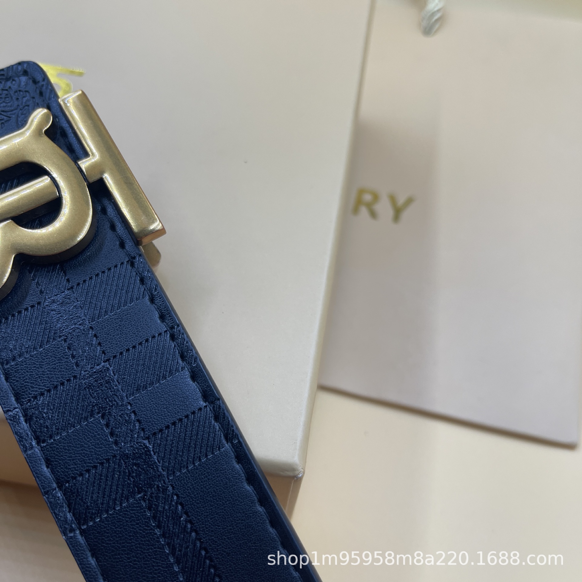 Embossed tb copper buckle / 105cm
