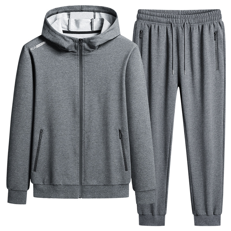 L - 8XL primavera y otoño trajes deportivos de tamaño grande hombres con capuz cardigan camiseta calzado pantalones casuales para hombres running fitness