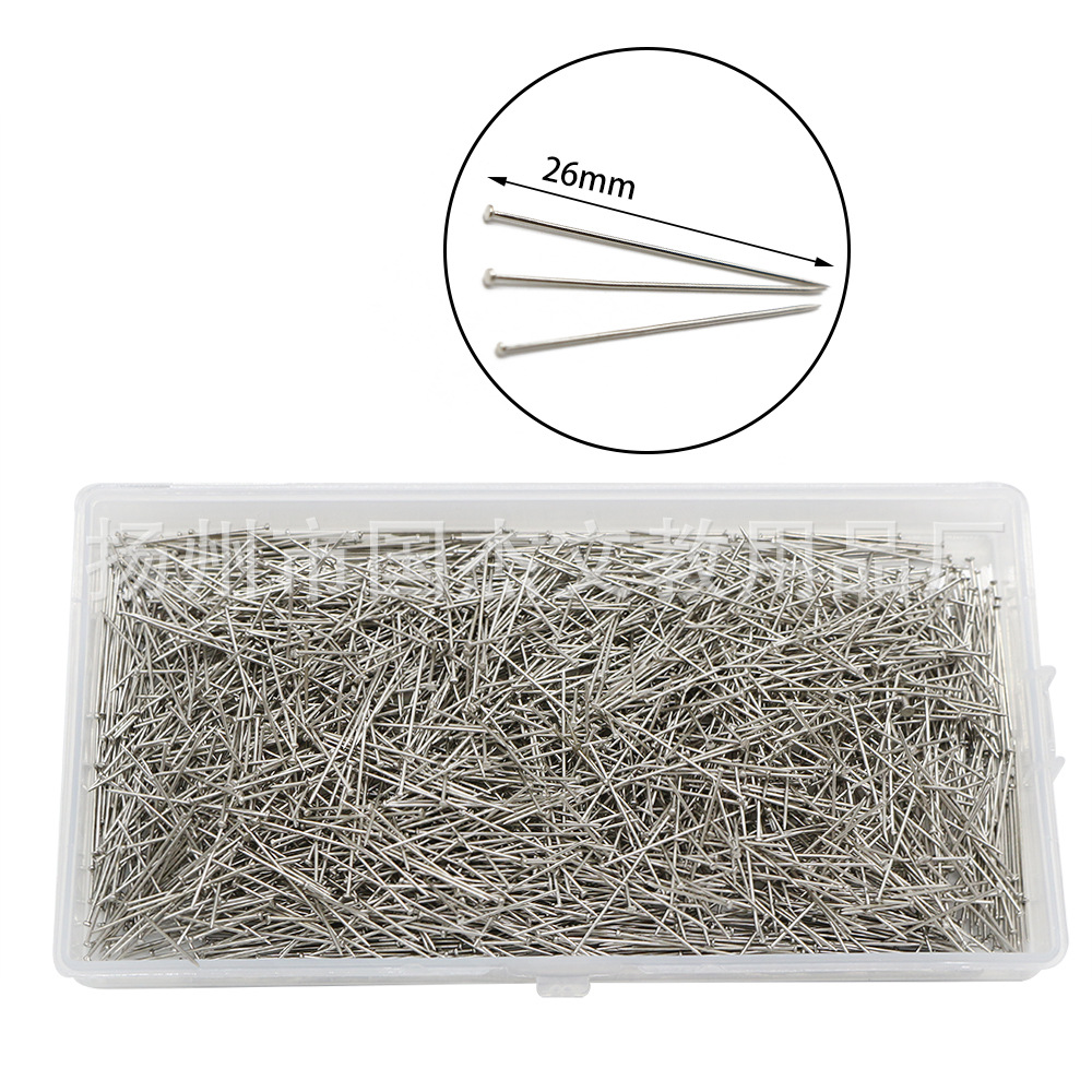 Boxed large-headed pins 0.6*26mm positioning needles 1000/2000 pieces patchwork sewing fixing pins office nails