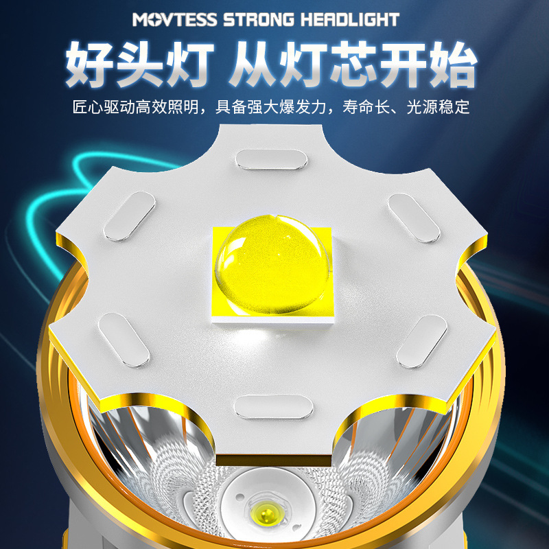 Faro de luz fuerte al aire libre gran luz Taza LED montado en la cabeza recargable lámpara de minero de pesca nocturna súper brillante linterna de sonda de Faro de inducción
