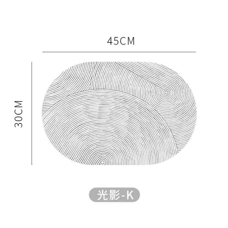 Estera de mesa de cuero oval de alto grado impermeable aislamiento a prueba de aceite occidental comida Mat PVC tazón Mat comedor Mat mantel hogar