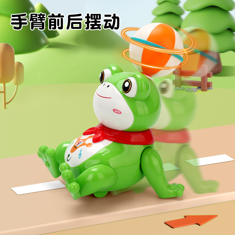 新しい電動スタントボールカエル音楽ライト回転赤ちゃんはいはいカエル子供の知育玩具|undefined