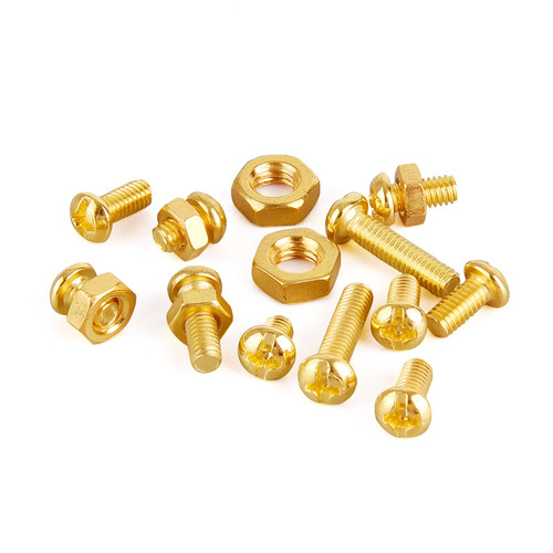 Electrophoretic gold-plated electrophoretic gold screws Imitation gold-plated copper-colored semi-round head cross machine wire screws and screw rods