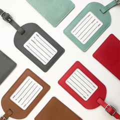 廠家皮革旅行牌行李箱信息標示行李吊牌箱包託運牌pu行李牌登機牌