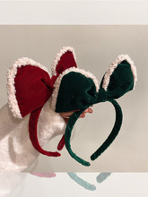 韓國ins聖誕可愛毛絨鹿角頭箍聖誕派對拍照道具麋鹿鈴鐺頭箍發飾