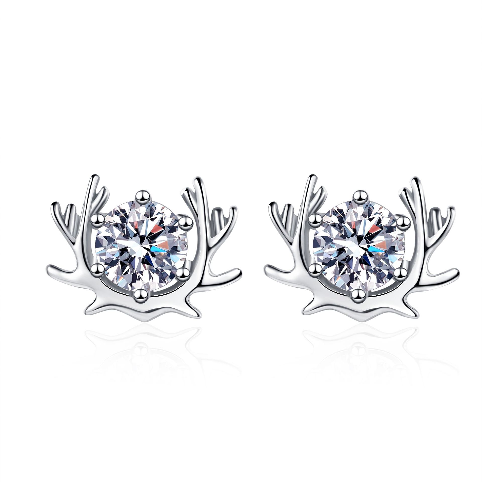 D Color Moissanite Hoop Earrings In Sterling Silver Simple Style_voghion.com