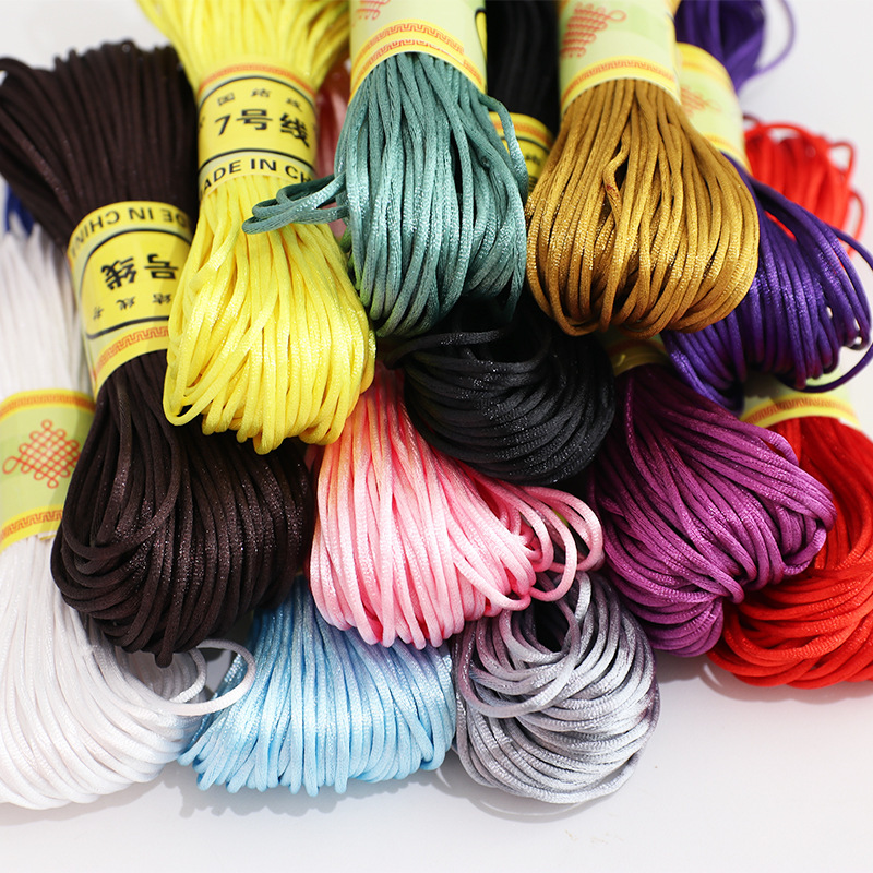 한국 실크 옥 라인 7 라인 작은 술 라인 DIY 손으로 짠 로프 중국 매듭 와이어 보석 1.5mm