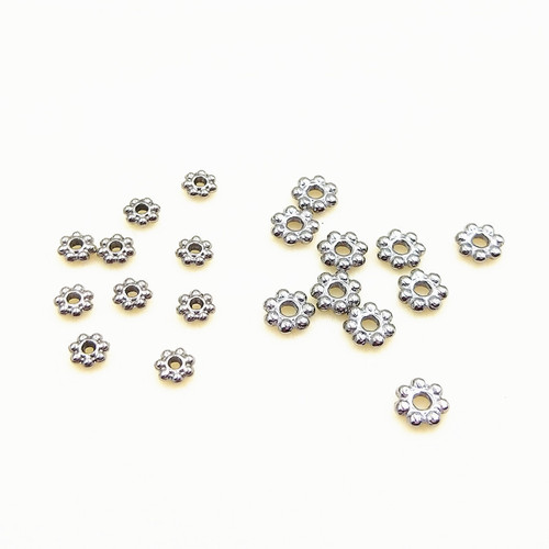 diy jewelry accessories non-fading golden snowflake stainless steel small flower spacer beads beading vacuum plating 18K spacer