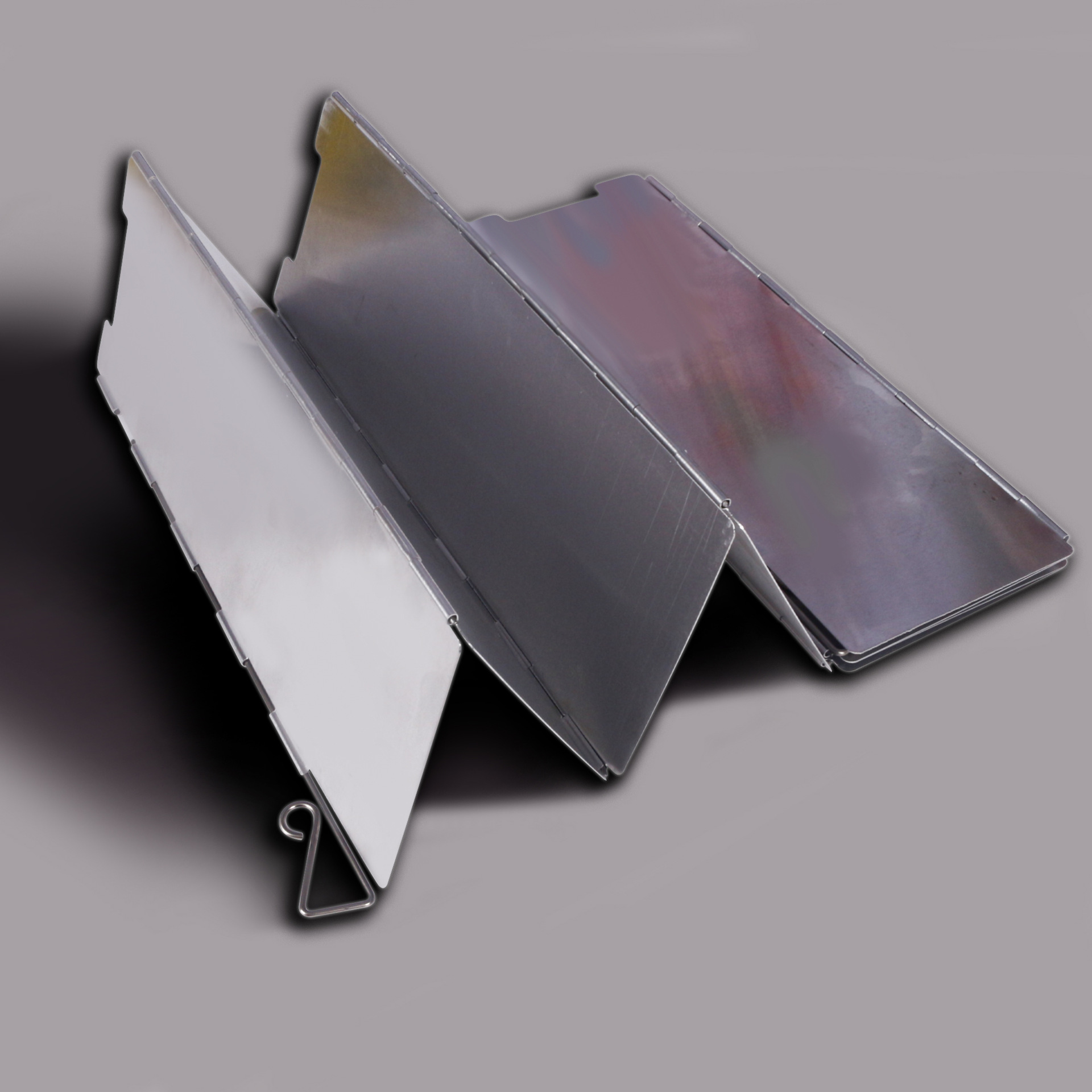 Estufa de camping al aire libre estufa parabrisas ultraligero aleación de aluminio plegable con perno parabrisas 8 unidades con bolsa de tela