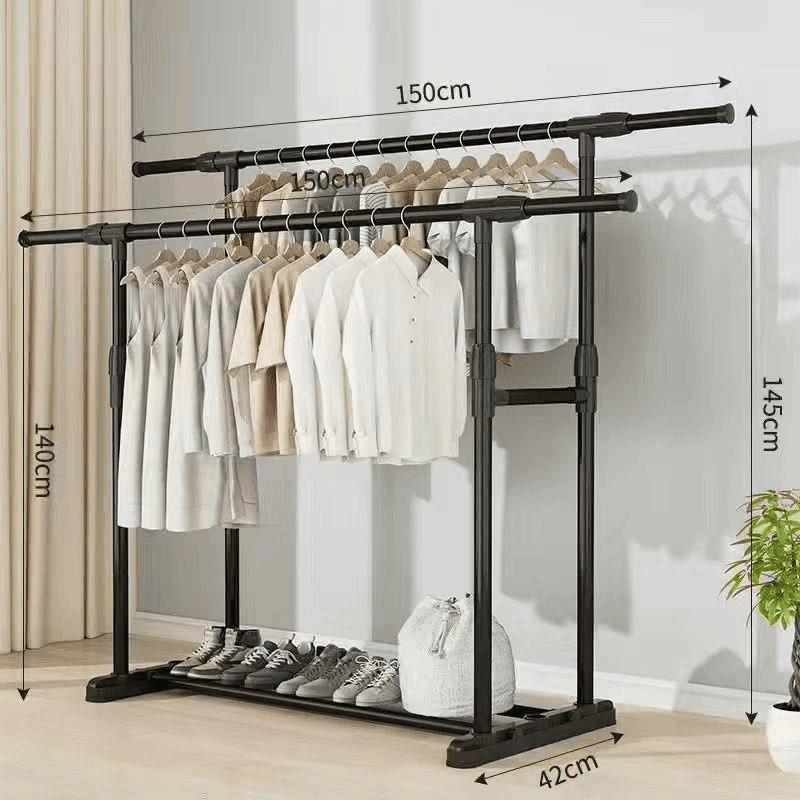percha de ropa doméstica piso vertical engrosado y engrosado estante de almacenamiento dormitorio balcón una sola fila doble fila percha de ropa