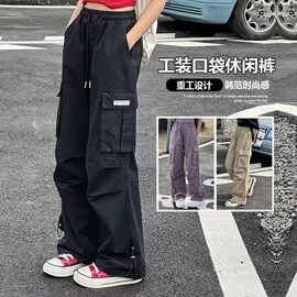 女童裤子夏季工装裤薄款批发新款儿童夏装防蚊裤中大童夏款休闲裤
