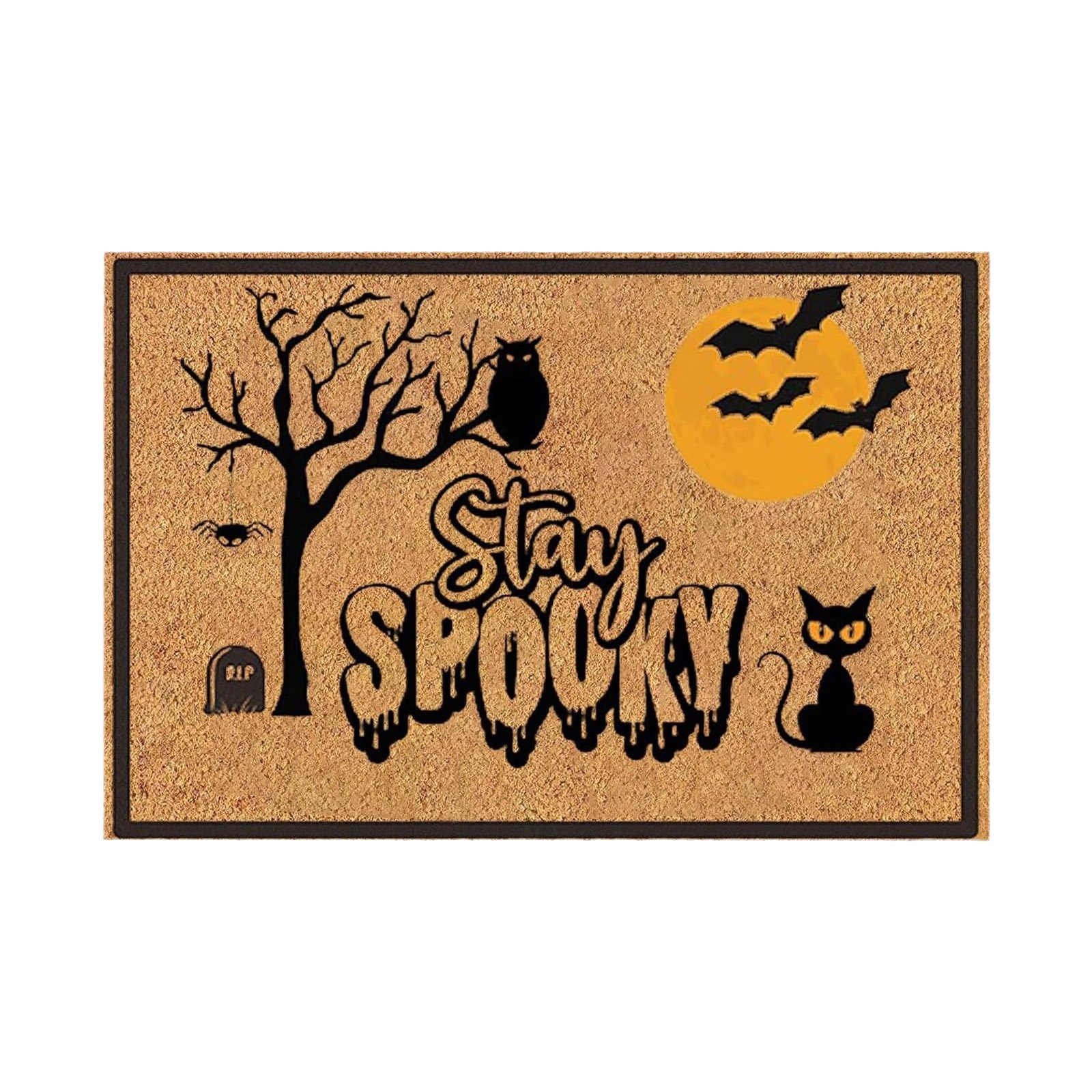 Tapis antidérapant d'entrée de maison transfrontalier d'Halloween Tapis décoratif d'ambiance de vacances de style cocotier en stock en gros_voghion.com