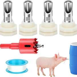 跨境爆品猪用自动饮水嘴附带塑料水箱连接器兽用喝水系统猪饮水器