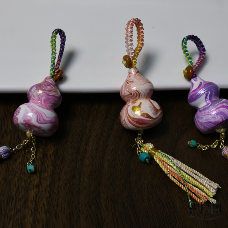 大漆葫芦手工编绳流苏汽车挂件钥匙挂包包挂景区同款非遗饰品|undefined
