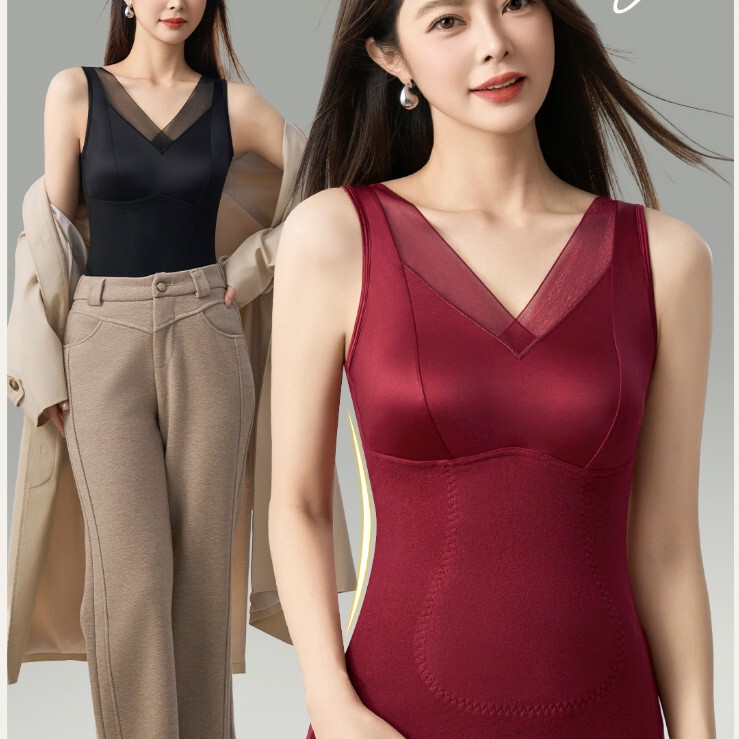 Original 2025 Autumn and Winter down Silk Thermal Vest Without Bra Fixed Coaster Slimming Base Intimates