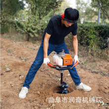 单人手提式林区果木追肥钻孔机 汽油大功率框架式植树挖坑机