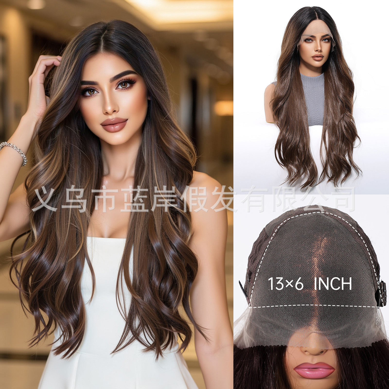 Nuevo producto Todo tejido a mano 13*6 peluca de encaje femenino realista, natural, cómodo, transpirable, cosido aleatorio, cubierta de cabeza completa en stock