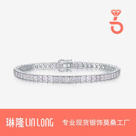 S925银莫桑石纯银手链ins小众高级感手环跨境时尚气质手饰批发女