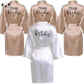 V 78729 Female Wedding Robe Kimono Party Satin和服式晨袍