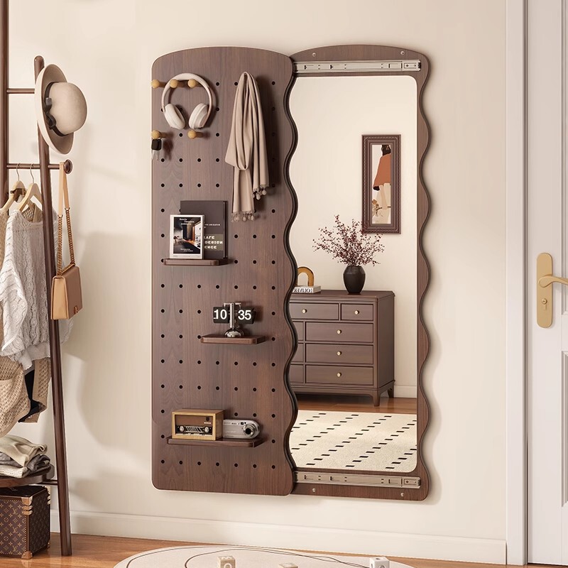 Hole Board Dressing Mirror Invisible Closable Push-Pull Full-Length Mirror Wall-Mounted Household Entrance Wall-Mounted Large Fitting Mirror Hole Board Dressing Mirror Invisible Closable Push-Pull Full-Length Mirror Wall-Mounted Household Entrance Wall-Mounted Large Fitting Mirror