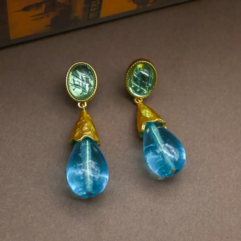 复古流苏耳环耳坠高级批发春季新款女时尚百搭琉璃中古复古