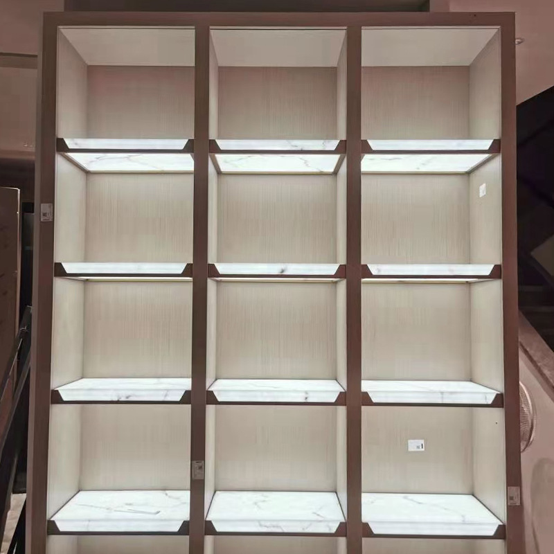 发光层板 透光仿石板展物柜隔板装饰展示柜亮光板发光展示柜定 制