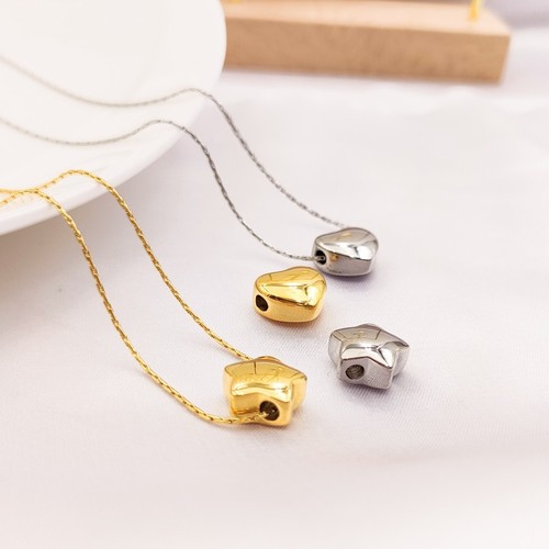 ins titanium steel cross hole peach heart cross hole love five-pointed star non-fading 18K pendant DIY jewelry accessories