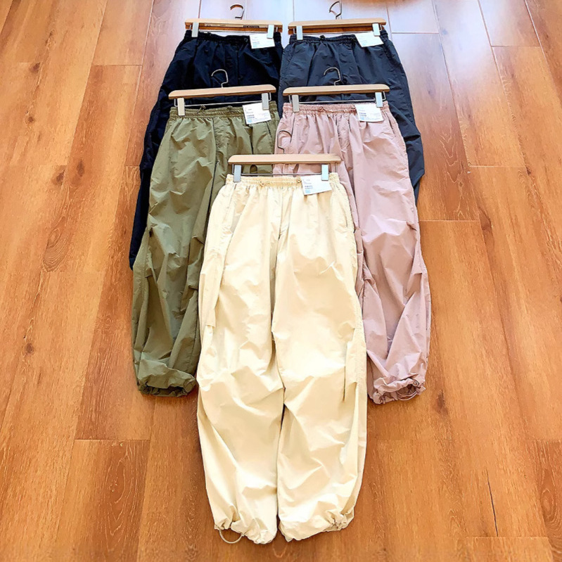Classic Style 2026 New Loose Cargo Pants Paratrooper Pants Straight Drawstring Jogger Casual Pants Wide-Leg Pants Long Pants for Women