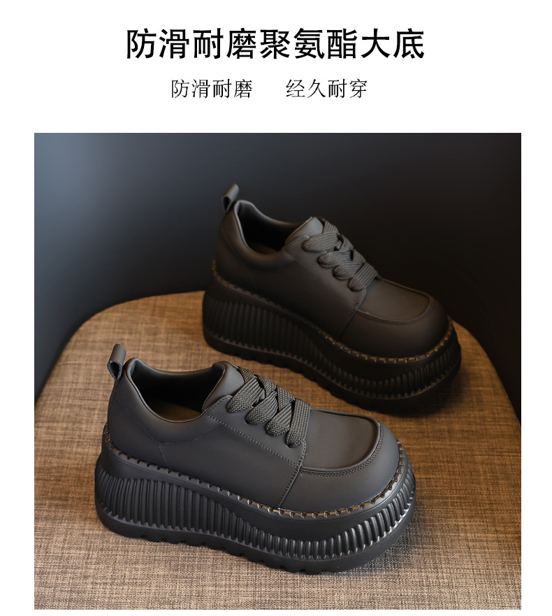 Giày sneaker nữ đế dày tăng chiều cao bên trong, đế bánh xốp mềm mại — Màu đen chi tiết 12