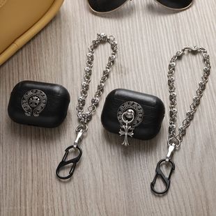 Fashion three-dimensional Cro heart suitable for AirPodsPro2 generation protective cover leather Apple Bluetooth headset 3 generation hard shell