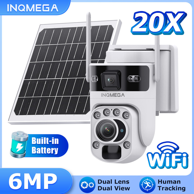 クロスボーダー 4G ソーラーカメラ 6MP HD フルカラーデュアルレンズデュアルスクリーン 20X ズームソーラーカメラ|undefined