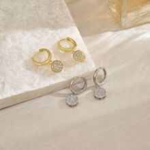 �ư׽�18K��ʮ�ּ�Բ��Բ����ʮ�ּ�ͭ��Ȧ������׹����EK50��ɫ