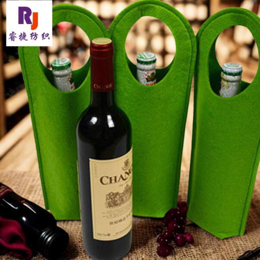 毛毡酒袋红酒手提礼品袋加厚款可以定制图案