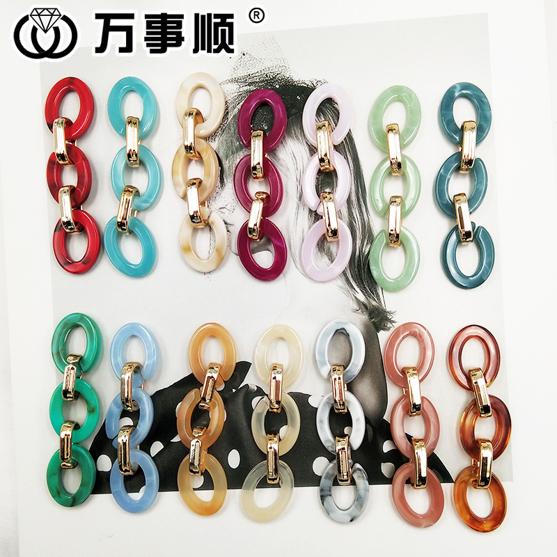 Factory wholesale new acrylic chain Women's bag shoulder strap Joker O-shaped oblique opening chain DIY jewelry accessories